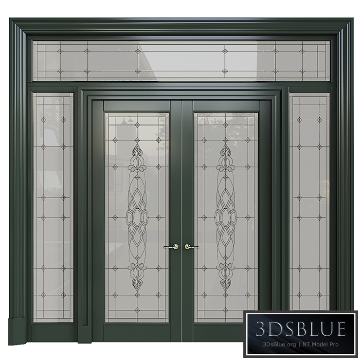 Doors with stained glass 3DS Max - thumbnail 3