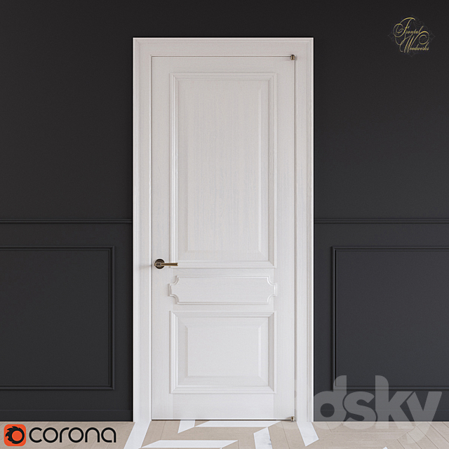 Doors_White_Classic 3DS Max Model - thumbnail 1