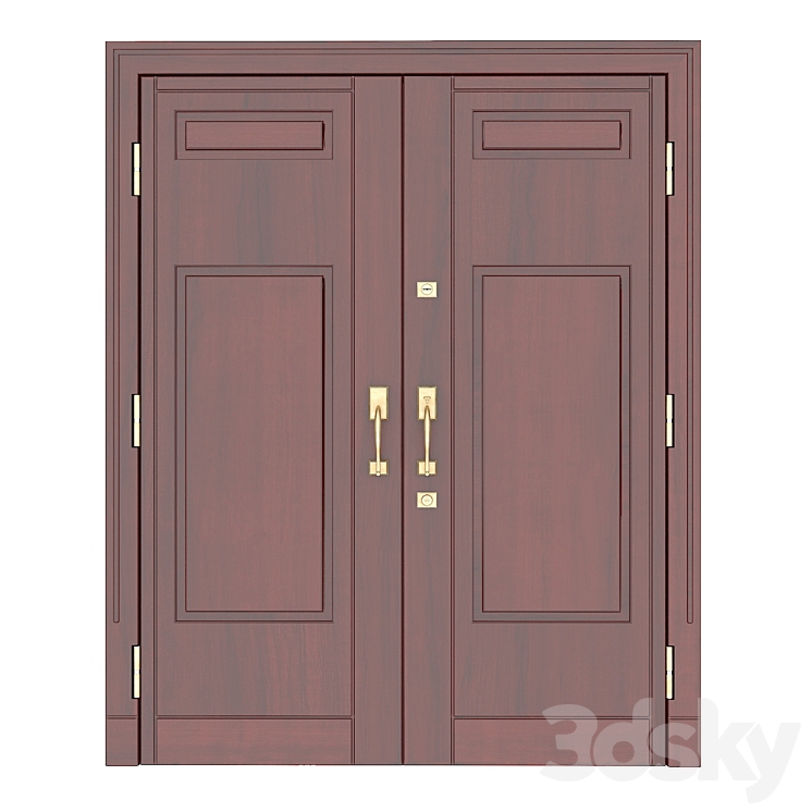 Double-leaf entrance door 3DS Max - thumbnail 1