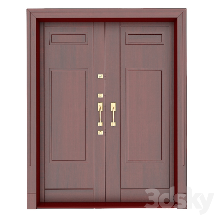 Double-leaf entrance door 3DS Max - thumbnail 2