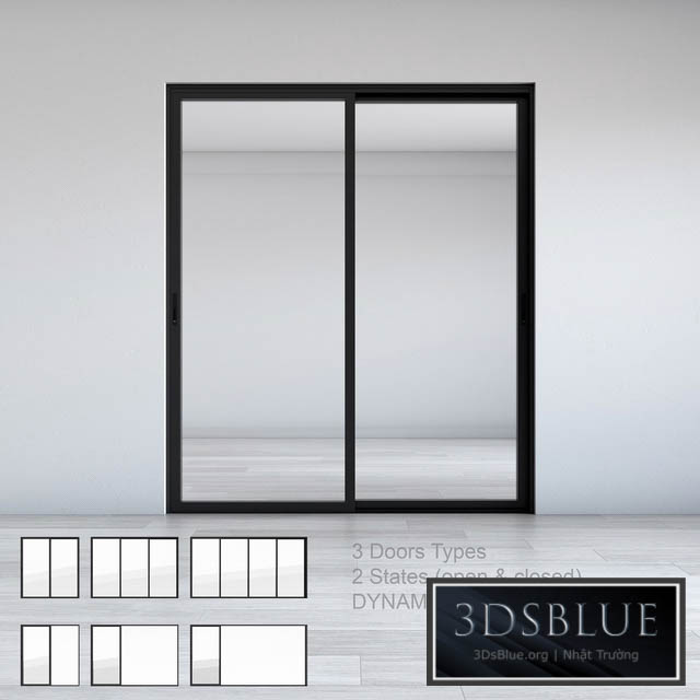 Dynamic Sliding Doors Set 01 3DS Max - thumbnail 3