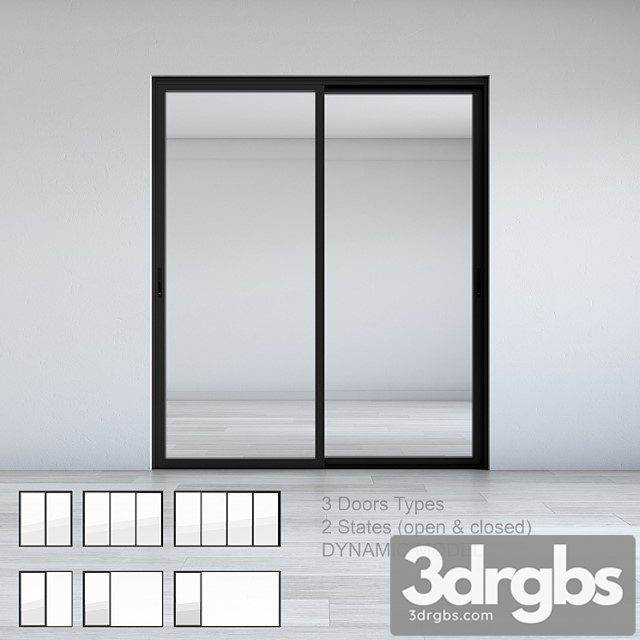 Dynamic sliding doors set 01 3dsmax Download - thumbnail 1