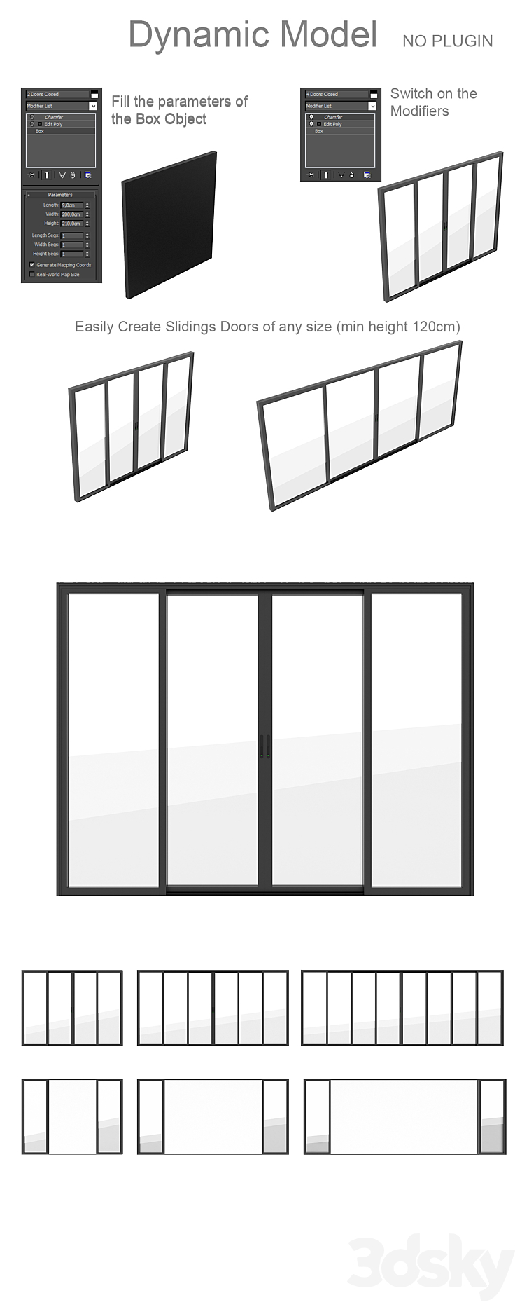 Dynamic Sliding Doors Set 02 3DS Max - thumbnail 2