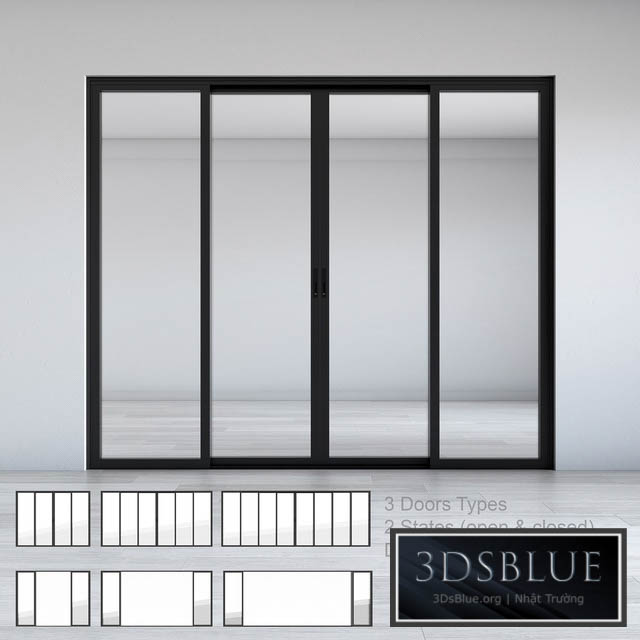 Dynamic Sliding Doors Set 02 3DS Max - thumbnail 3