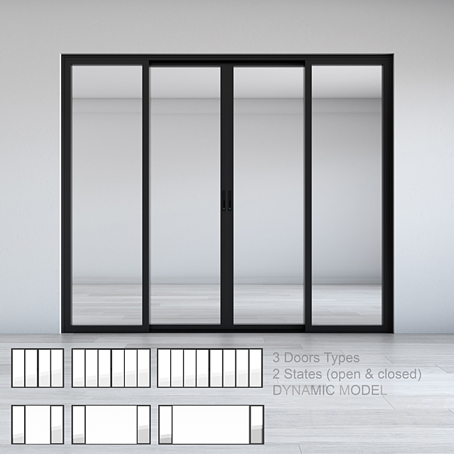 Dynamic Sliding Doors Set 02 3DSMax File - thumbnail 1