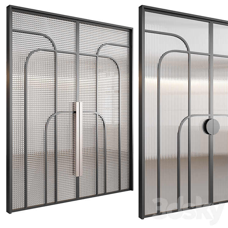 Embossed glass doors ?2 3DS Max - thumbnail 2