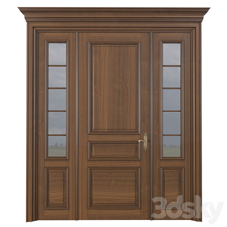 Entrance classic doors. Entrance to the house.Front Door. Outdoor Entrance classic door.External Doors. Exterior Door.Street Doors 3DS Max - thumbnail 1