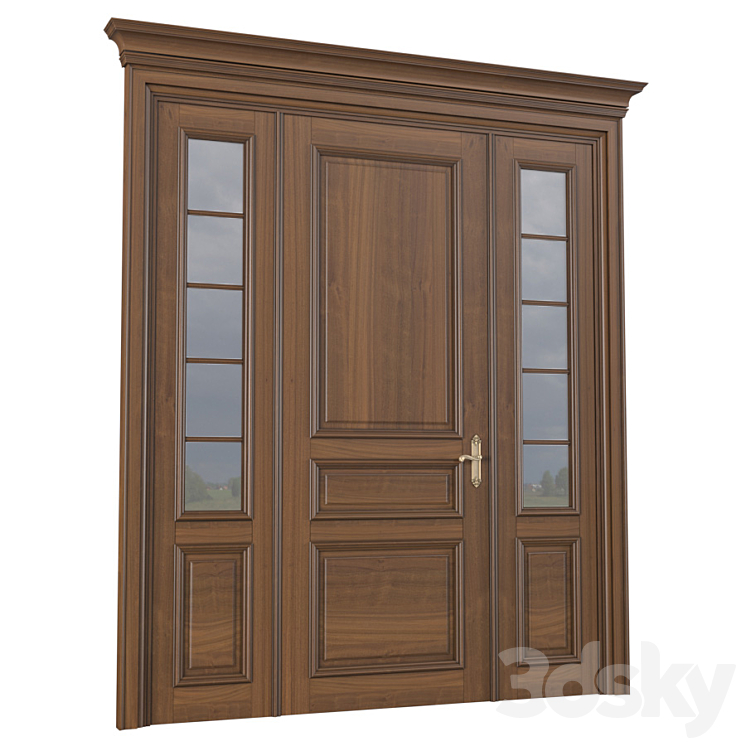 Entrance classic doors. Entrance to the house.Front Door. Outdoor Entrance classic door.External Doors. Exterior Door.Street Doors 3DS Max - thumbnail 2