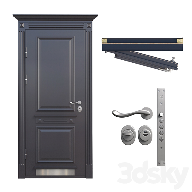 Entrance door 19 3DS Max Model - thumbnail 2