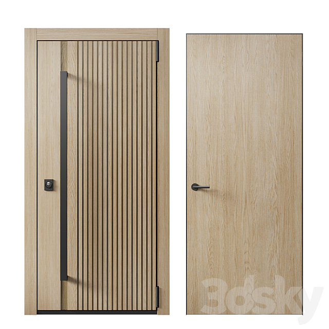 Entrance door and concealed door 08 3ds Max - thumbnail 1