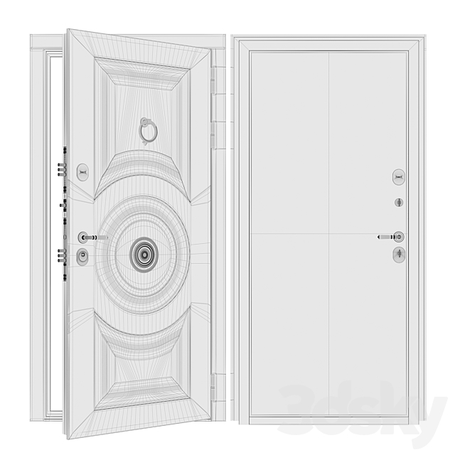 Entrance door I-DOORS №2 3ds Max - thumbnail 2