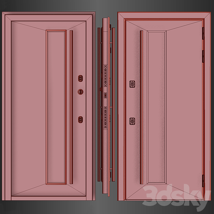 Entrance door Ratex T4 3DS Max - thumbnail 2