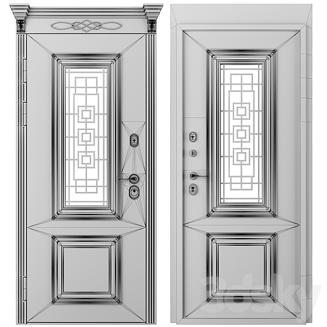 Entrance door staleks 3DS Max Model - thumbnail 2