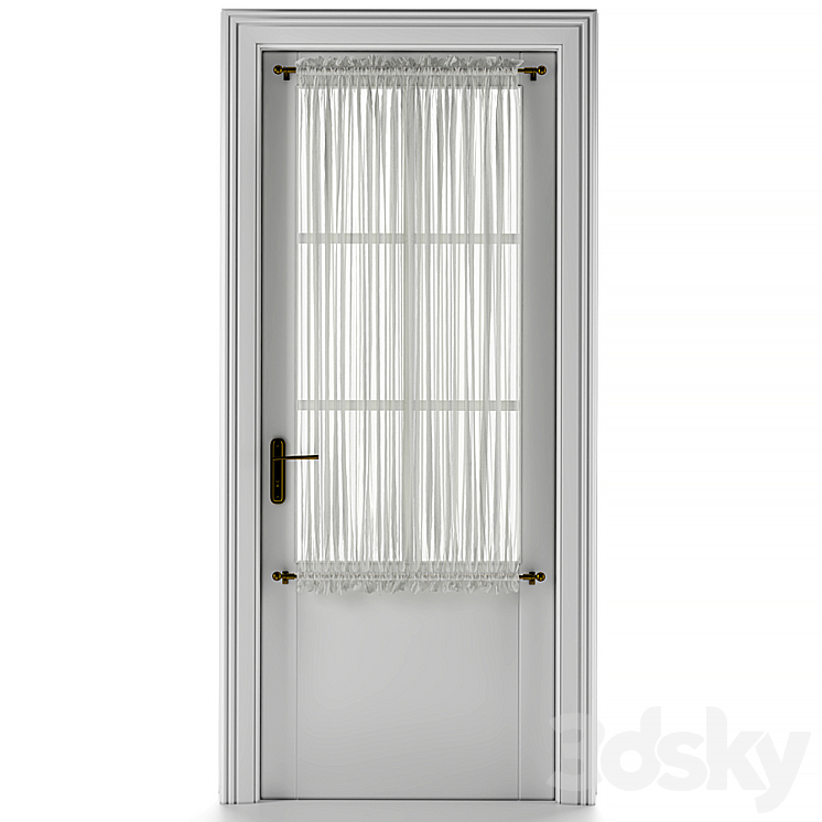 Entrance door with curtain 3DS Max - thumbnail 1