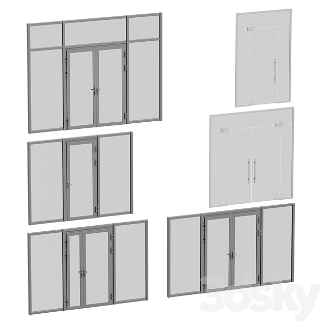 Entrance doors collection 3ds Max - thumbnail 1