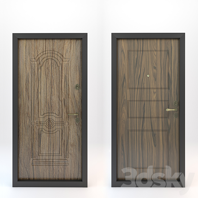 Entrance doors with decorative overlays 3DSMax File - thumbnail 2