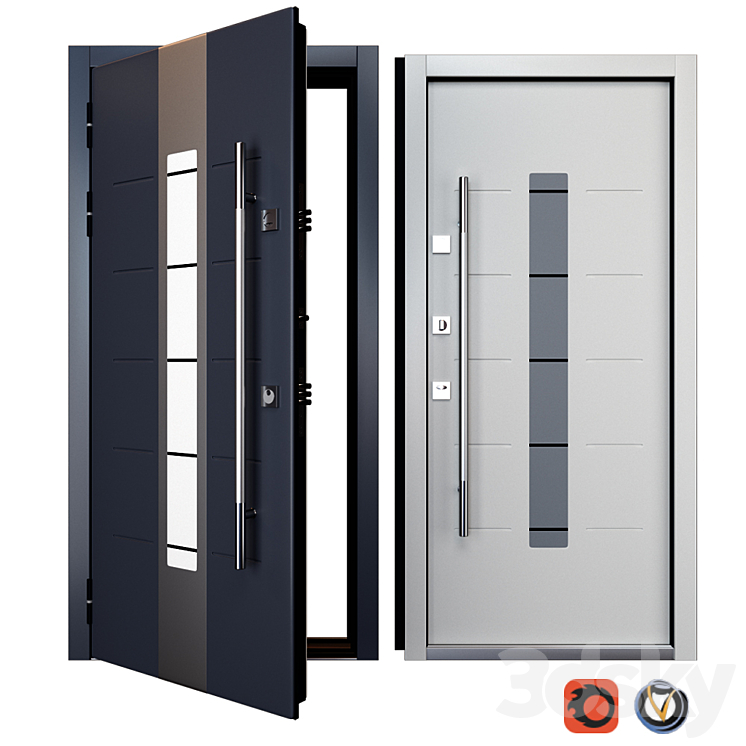 Entrance metal door Inox S-1 (Your Frame) 3DS Max - thumbnail 1