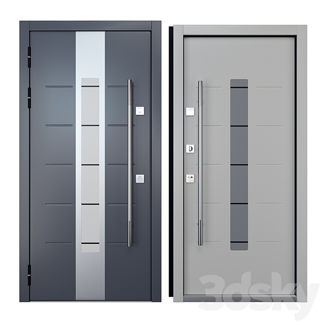 Entrance metal door Inox S-1 (Your Frame) 3DSMax File - thumbnail 3