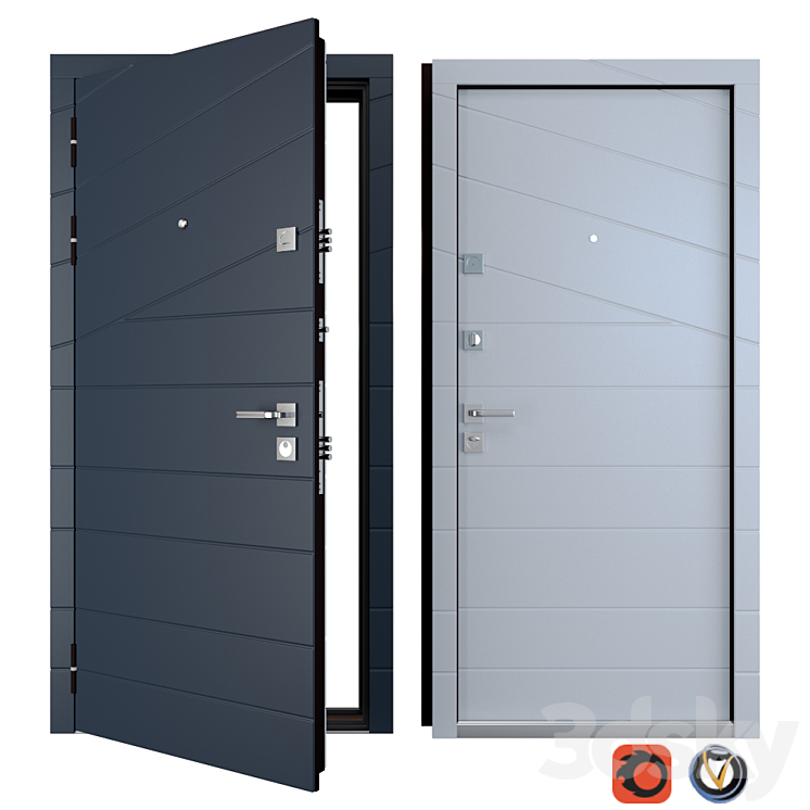 Entrance metal door Line (Zimen) 3DS Max - thumbnail 1