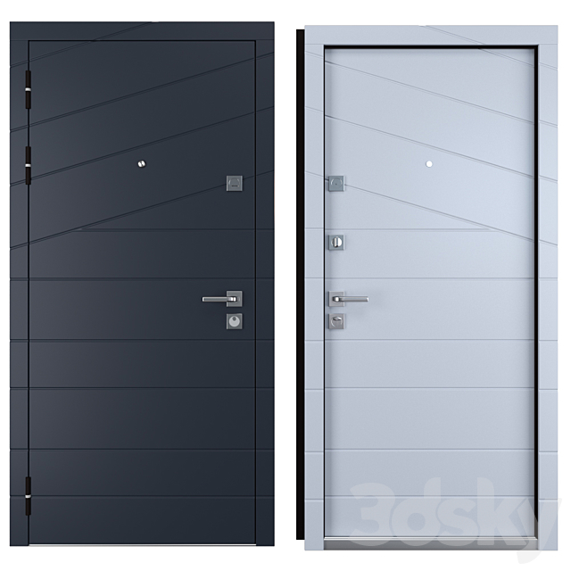 Entrance metal door Line (Zimen) 3DSMax File - thumbnail 3