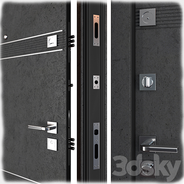 Entrance metal door Louna (Zimen) 3ds Max - thumbnail 2