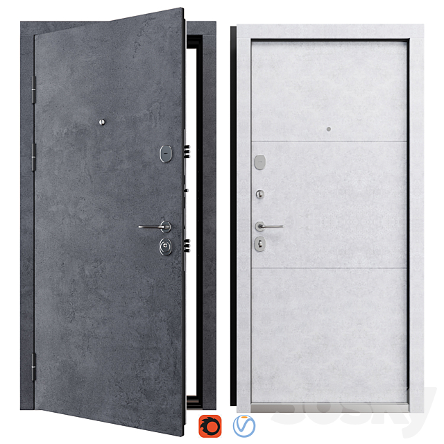 Entrance metal door Montana (VellDoris) 3ds Max - thumbnail 1