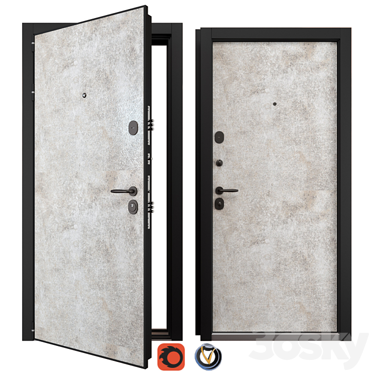 Entrance metal door Newest NT HPL 1 (Holz) 3DS Max Model - thumbnail 1