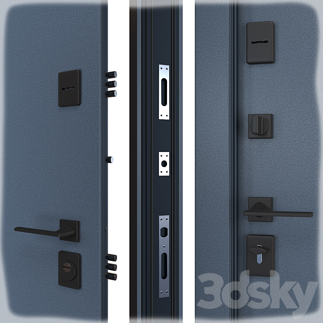 Entrance metal door Olimpia Glass (Abvehr) 3ds Max - thumbnail 2