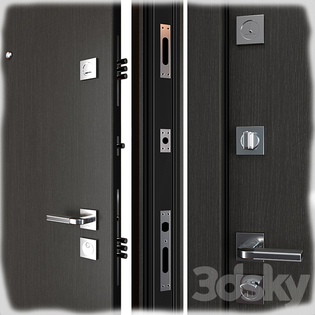 Entrance metal door Parallel (Zimen) 3ds Max - thumbnail 2