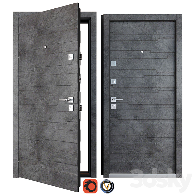 Entrance metal door Senator (Favorit) 3DS Max Model - thumbnail 3