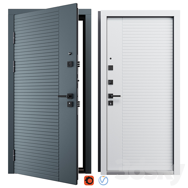 Entrance metal door Staller 3K TR1 (Staller) 3ds Max - thumbnail 1