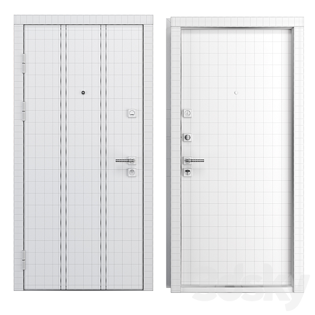 Entrance metal door Street (QDoors) 3DS Max Model - thumbnail 4