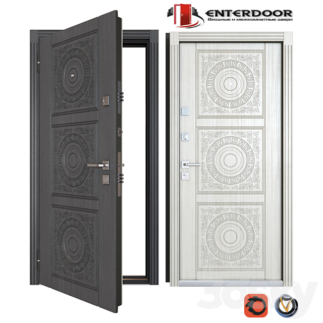 Entrance metal doors EnterDoor Bohema 3ds Max - thumbnail 1