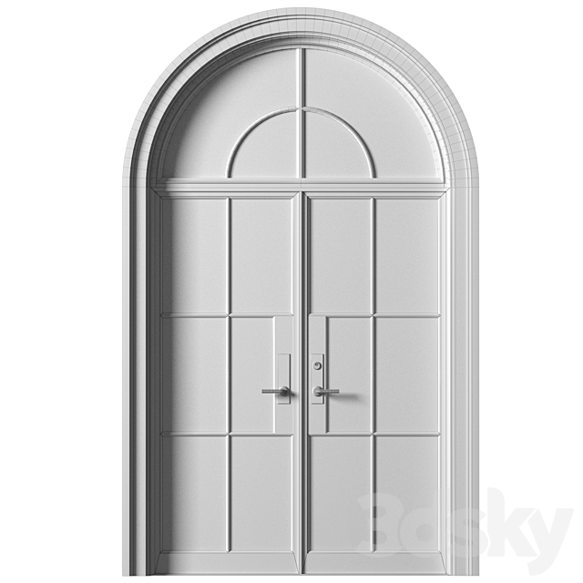 Entrance street arched Doors in Art Deco style.Entrance to the house.Front Door.Arched Opening Window.Outdoor Entrance classic door.External Doors. Exterior Door.Street Doors 3DS Max Model - thumbnail 4