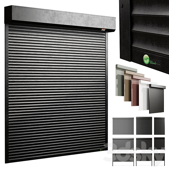 External electric Roller garage shutter – outdoor metal blinds 3ds Max - thumbnail 1