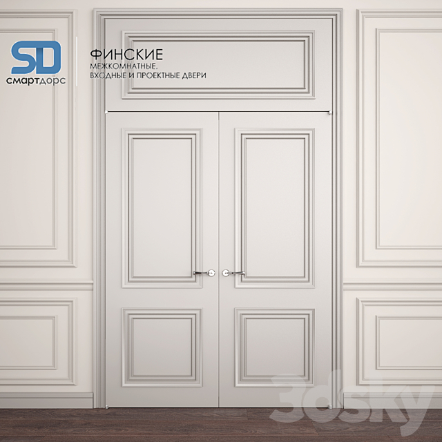 Finnish doors with wall decor 3DSMax File - thumbnail 1