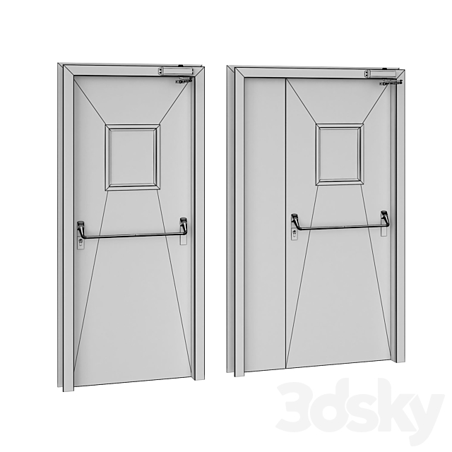 Fire door 3DS Max Model - thumbnail 3