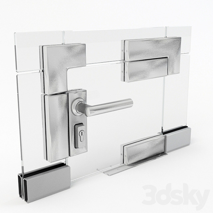 Fittings for glass doors 3DS Max - thumbnail 1