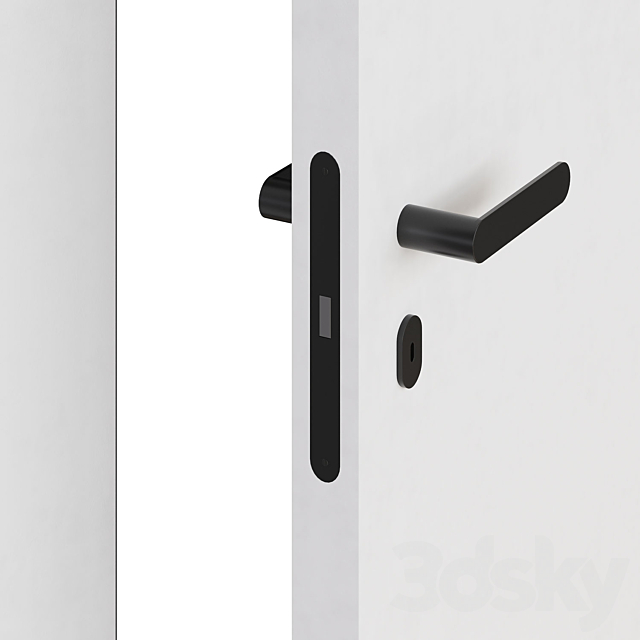 Flush-mounted doors with fittings 3DS Max Model - thumbnail 3