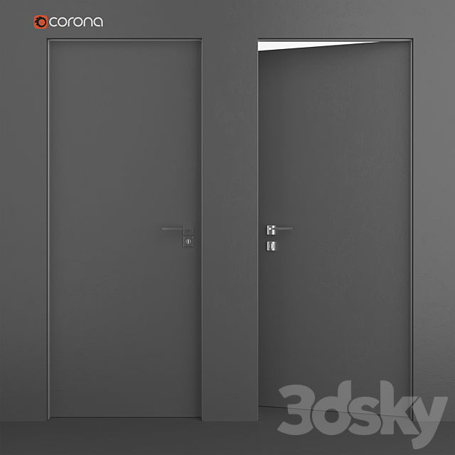 Flush-mounted interior door 3DSMax File - thumbnail 3