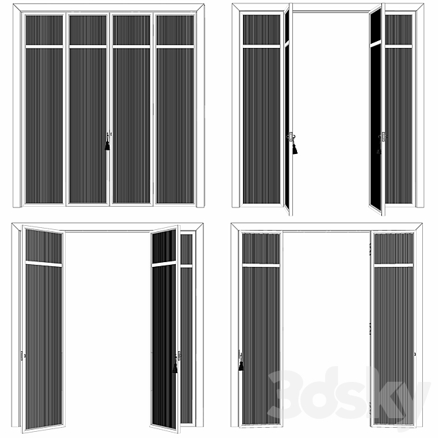 Fluted Glass Partition 3DS Max Model - thumbnail 5