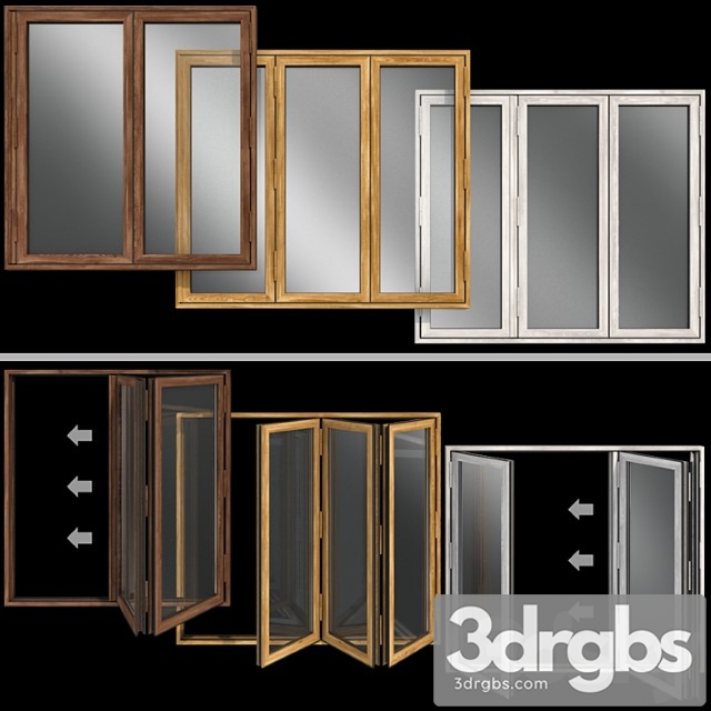 Folding Doors Stained Glass 3dsmax Download - thumbnail 1