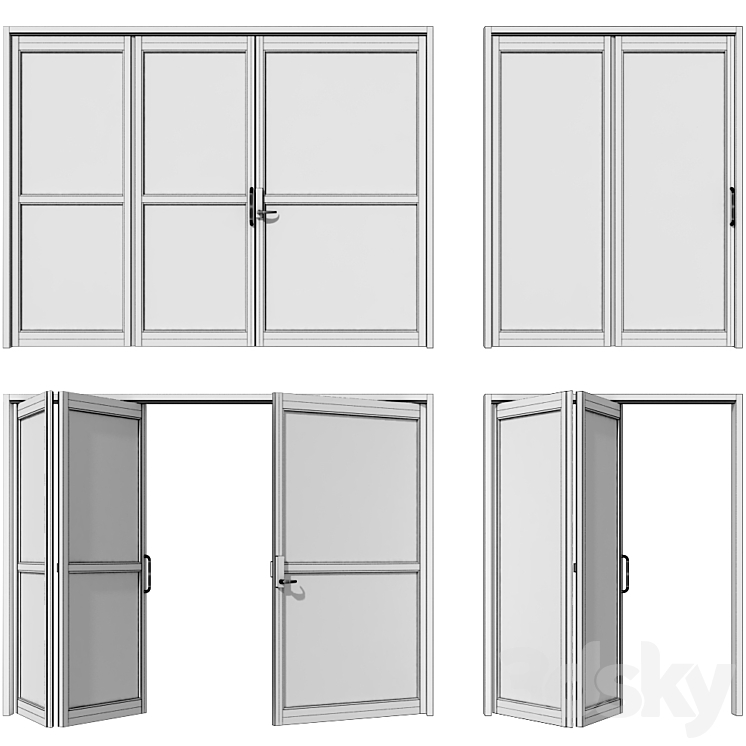 Folding Metal Automatic Door 3DS Max - thumbnail 2