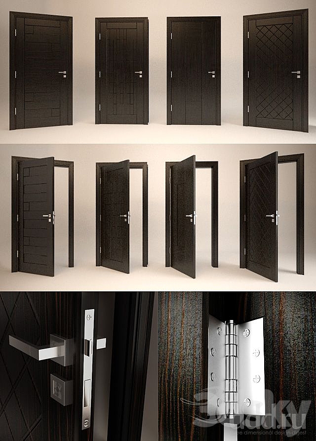 Four Modern Doors 3ds Max - thumbnail 1