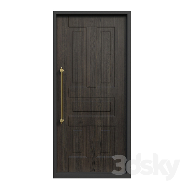 Front door with a hammer and a decorative handle 3DSMax File - thumbnail 2