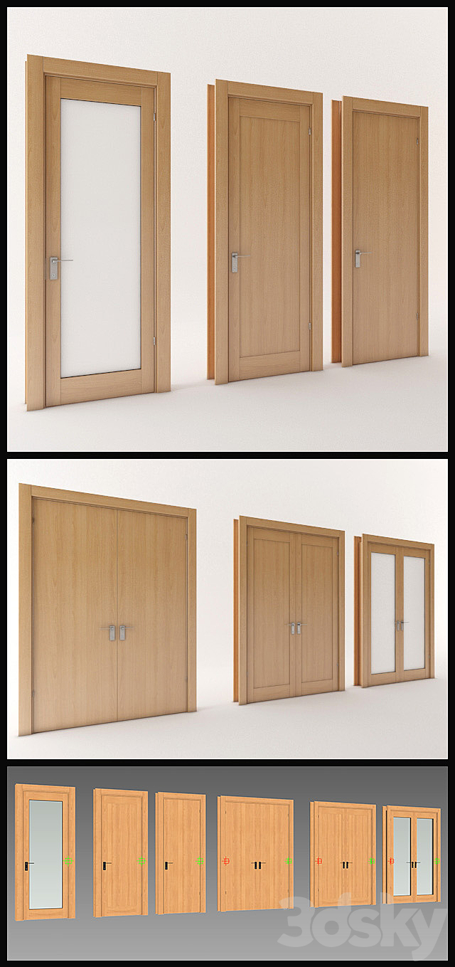 Generic Interior Doors [Hinged] 3DS Max Model - thumbnail 1