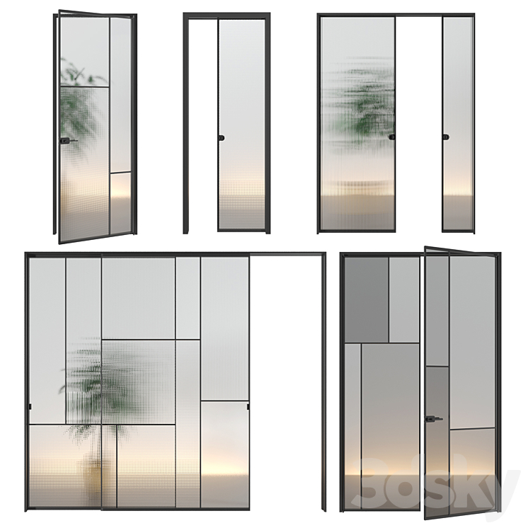 Glas Italia doors Set 01 3DS Max Model - thumbnail 2