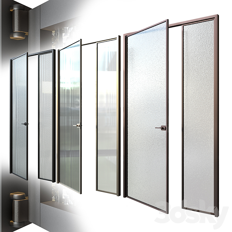 Glas Italia swing doors 3DS Max - thumbnail 2