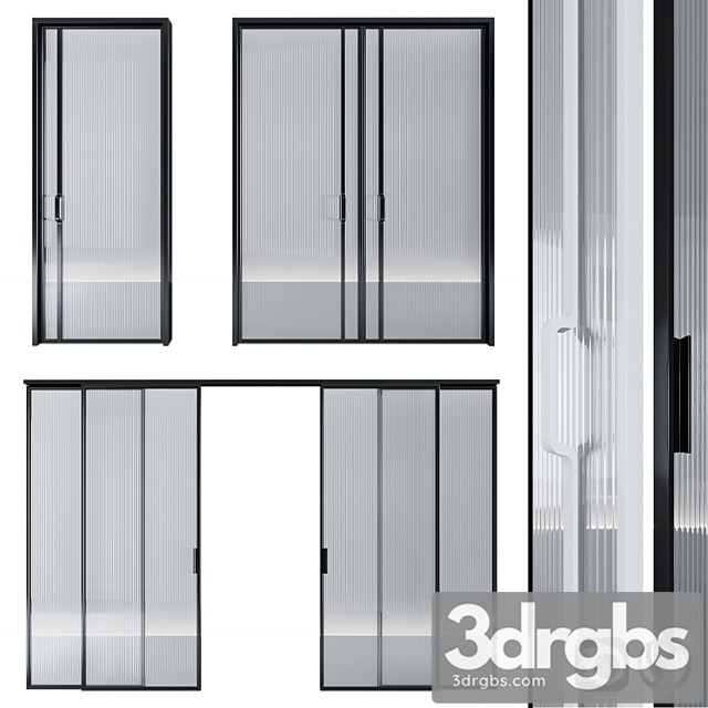 Glass door pocket and swing system 3dsmax Download - thumbnail 1