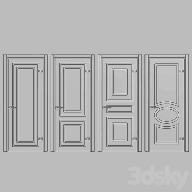 Glass doors Phantom Classic Sofia 3DS Max - thumbnail 2